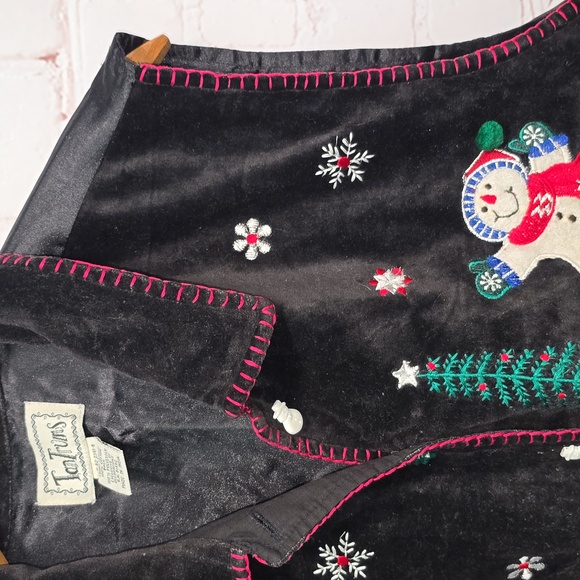 Tantrums Christmas Vest Applique Embroidery Snowman Snowflakes Womens Size XL - Picture 5 of 16